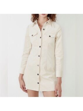 Bardot Cream Corduroy Dress